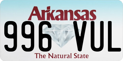 AR license plate 996VUL