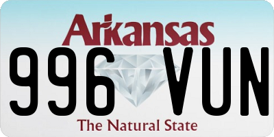 AR license plate 996VUN