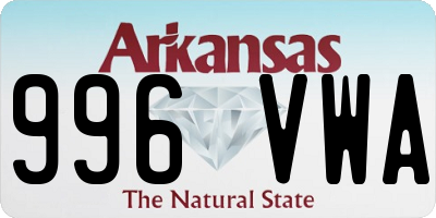AR license plate 996VWA