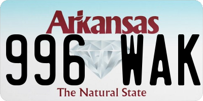 AR license plate 996WAK