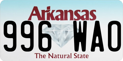AR license plate 996WAO