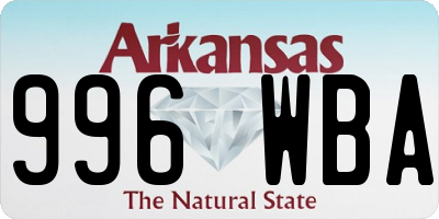 AR license plate 996WBA