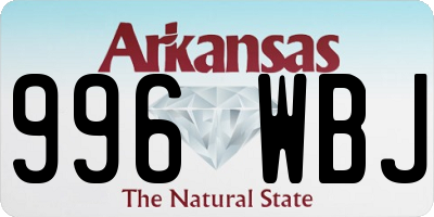 AR license plate 996WBJ