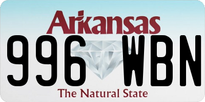 AR license plate 996WBN