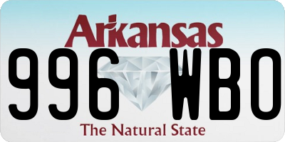 AR license plate 996WBO