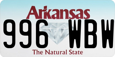AR license plate 996WBW