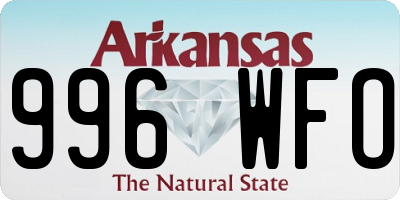 AR license plate 996WFO