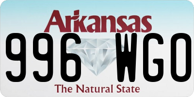 AR license plate 996WGO