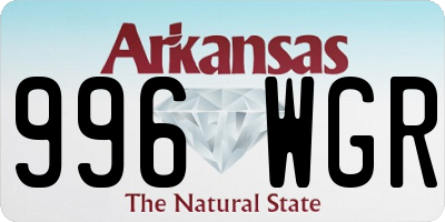 AR license plate 996WGR