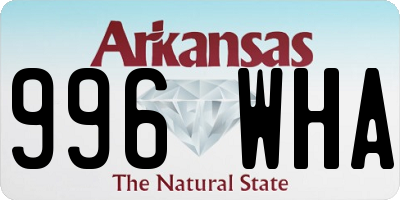 AR license plate 996WHA