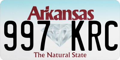 AR license plate 997KRC