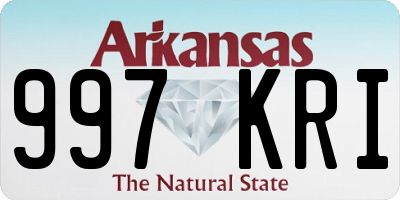 AR license plate 997KRI