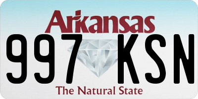 AR license plate 997KSN