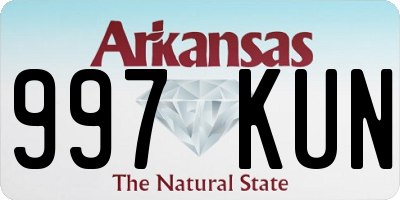 AR license plate 997KUN