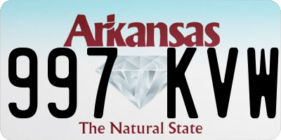 AR license plate 997KVW