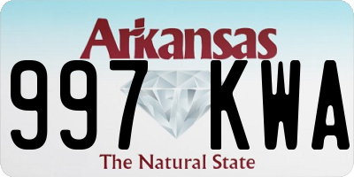 AR license plate 997KWA