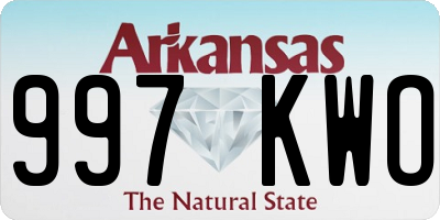 AR license plate 997KWO