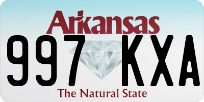 AR license plate 997KXA