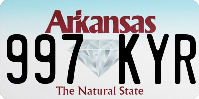 AR license plate 997KYR