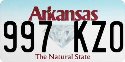 AR license plate 997KZO