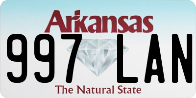 AR license plate 997LAN
