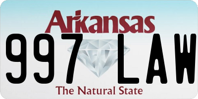 AR license plate 997LAW