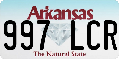 AR license plate 997LCR