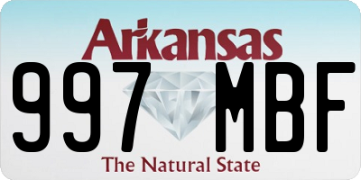 AR license plate 997MBF