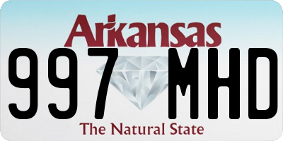 AR license plate 997MHD