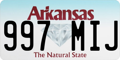 AR license plate 997MIJ