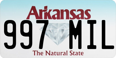 AR license plate 997MIL