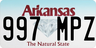 AR license plate 997MPZ