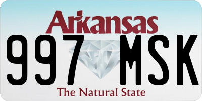 AR license plate 997MSK