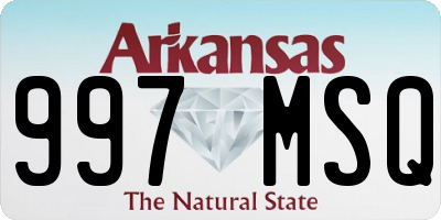 AR license plate 997MSQ