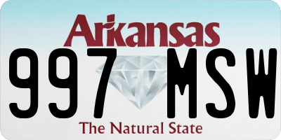 AR license plate 997MSW