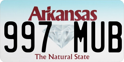 AR license plate 997MUB