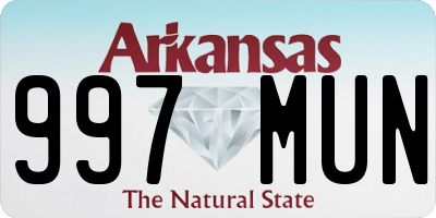 AR license plate 997MUN