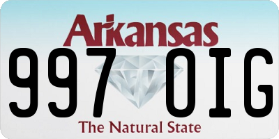 AR license plate 997OIG
