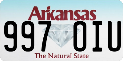 AR license plate 997OIU