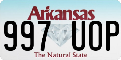 AR license plate 997UOP