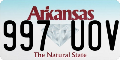 AR license plate 997UOV