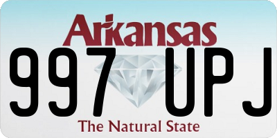 AR license plate 997UPJ