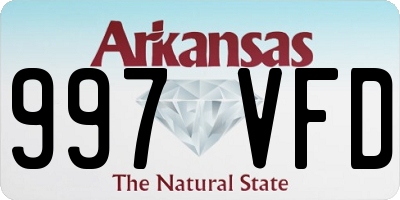 AR license plate 997VFD
