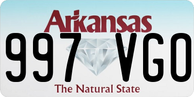 AR license plate 997VGO