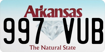 AR license plate 997VUB