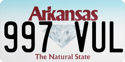 AR license plate 997VUL