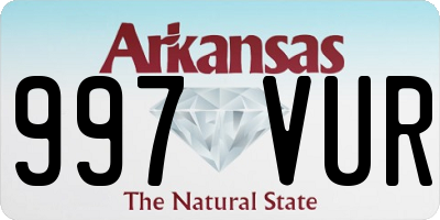 AR license plate 997VUR