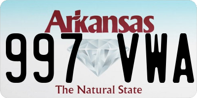 AR license plate 997VWA