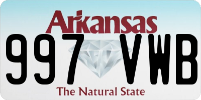 AR license plate 997VWB