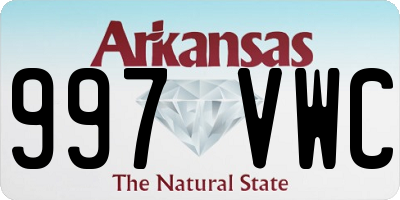 AR license plate 997VWC
